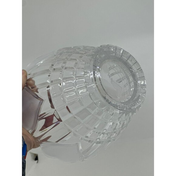 VTG 1986 FTDA Satin Hearts 24% Lead Crystal Bowl / Vase Square Cut - Picture 5 of 5